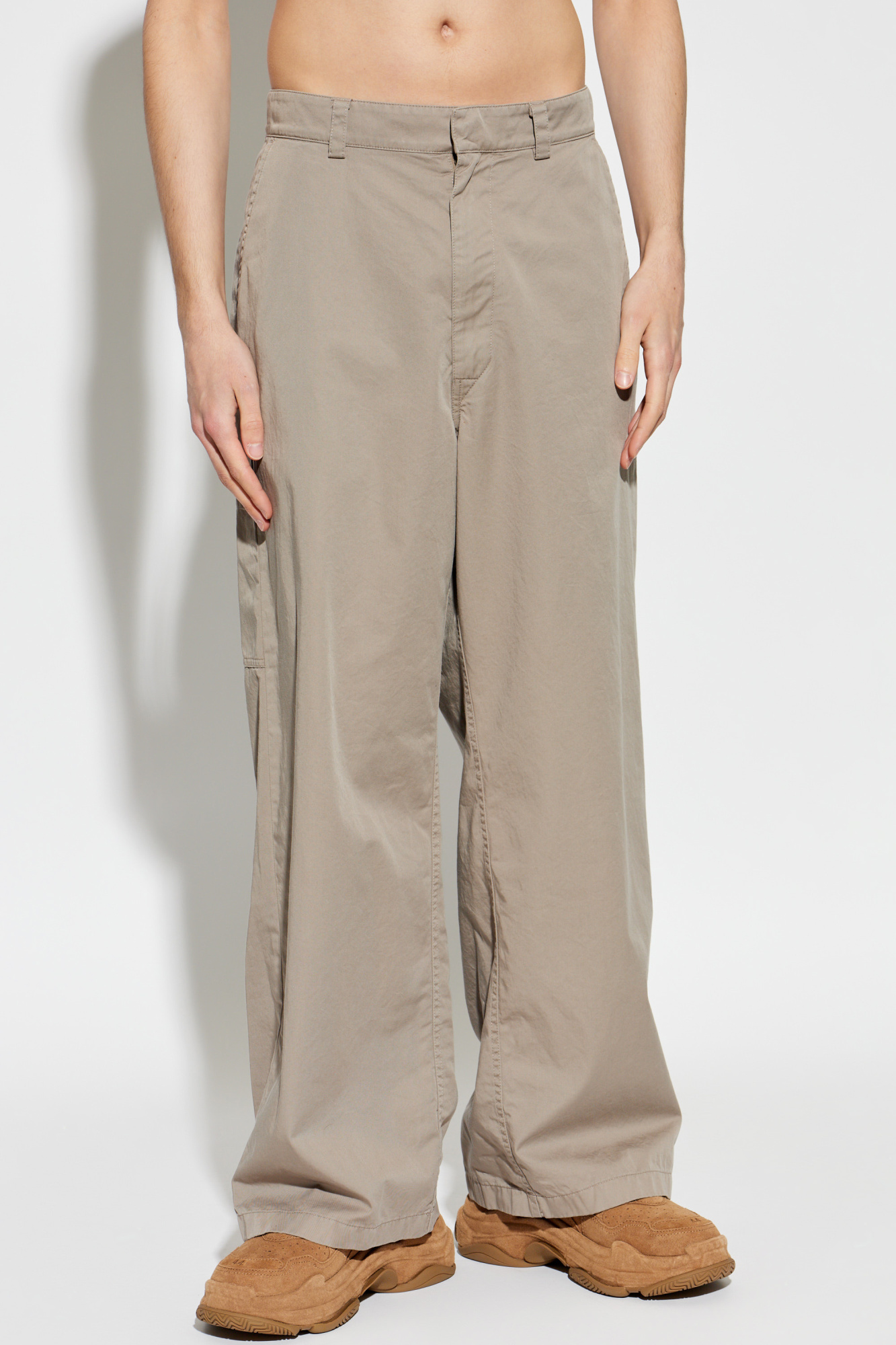 り balenciaga wide straight slacks Balenciaga drawstring-waist
